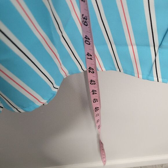 Ann Klein blue white striped preppy plus size summer trapeze short dress size 2x - Picture 8 of 8